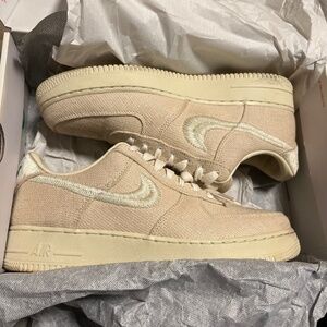 Size 10 - Nike Stussy x Air Force 1 Low Fossil (preowned)